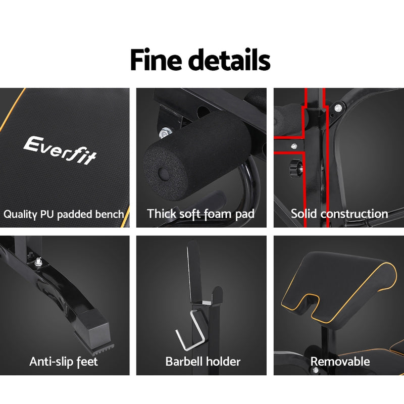 Danoz Fitness - Everfit Weight Bench 10 in 1 Bench Press Home Gym Station 330kg Capacity