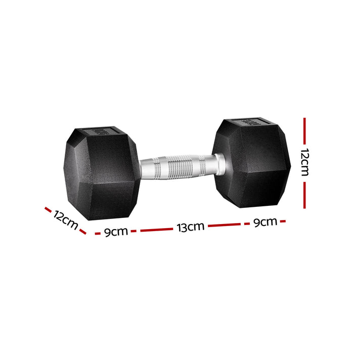 Danoz Fitness - Everfit 20kg Dumbbells Set Weights Lifting Bench Gym Workout 2x10kg - Free Postage