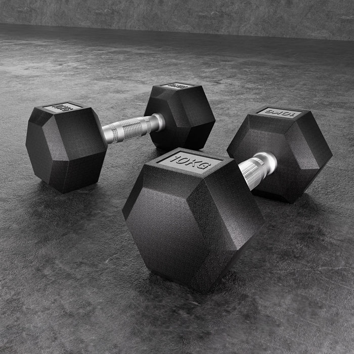 Danoz Fitness - Everfit 20kg Dumbbells Set Weights Lifting Bench Gym Workout 2x10kg - Free Postage