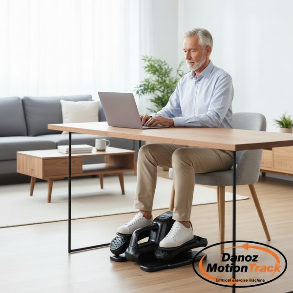 Danoz MotionTrack  - Elliptical Electric Pedal Exerciser Mini Exercise Bike Elliptical Cross Trainer 50W Blue with Remote Control