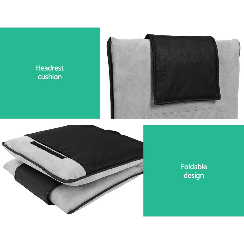 Danoz Furniture - Artiss 2X Floor Lounge Sofa Bed Floor Cushion Velvet Grey