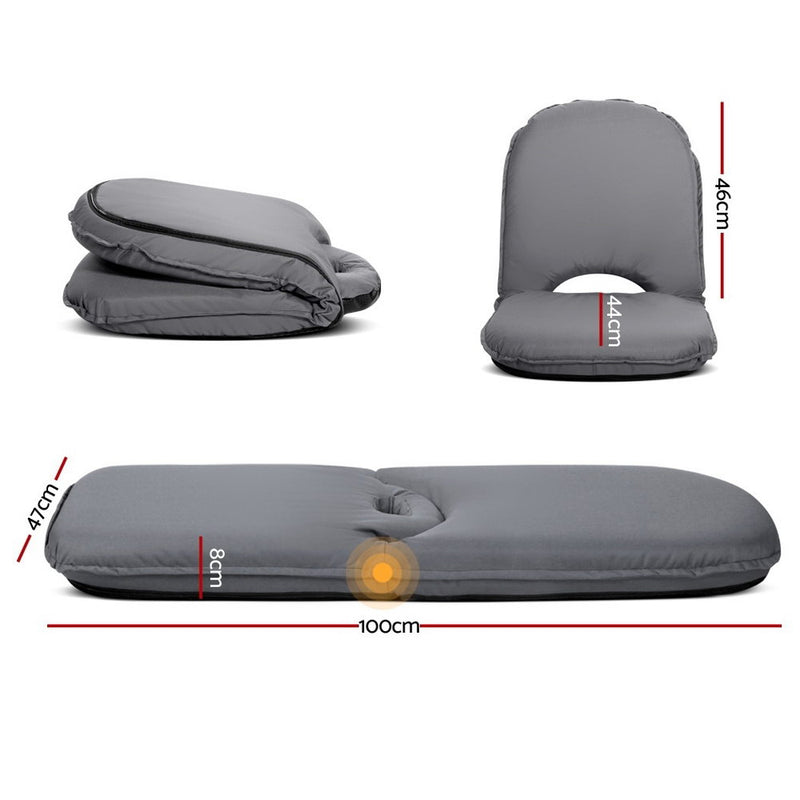 Danoz Outdoors ⛺🎣 Artiss Floor Lounge Sofa Camping Chair Grey - Incl Postage