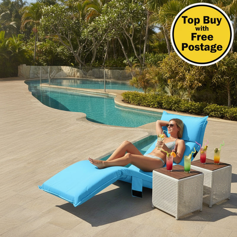 Danoz Outdoors ⛺Artiss Floor Lounge Sofa Camping Chair Blue - Incl Postage