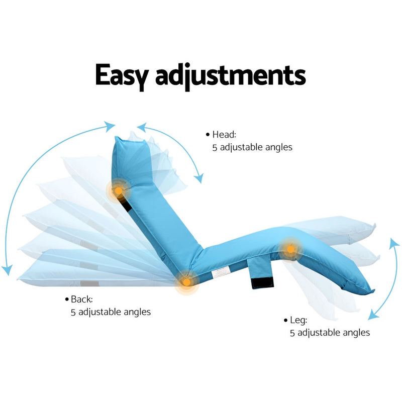 Danoz Outdoors ⛺Artiss Floor Lounge Sofa Camping Chair Blue - Incl Postage