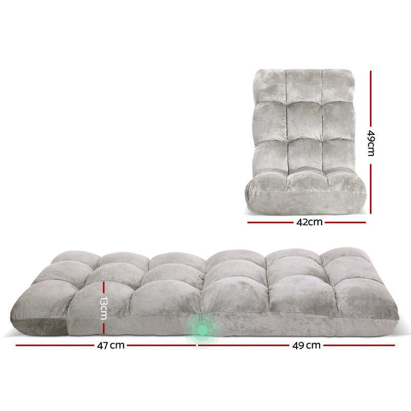 Danoz - Artiss Lounge Sofa Bed Flannel Fabric Grey seats. 2 Pack super Deal!