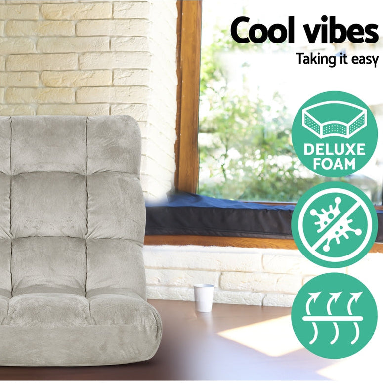 Danoz - Artiss Lounge Sofa Bed Flannel Fabric Grey seats. 2 Pack super Deal!