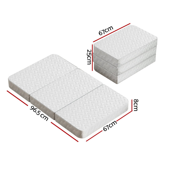 Danoz Direct - Giselle Bedding Foldable Mattress Folding Foam Cot Bed White