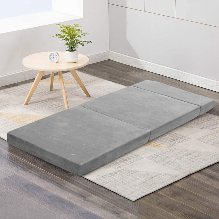 Danoz Direct - Giselle Bedding Foldable Mattress Folding Foam Bed Mat Light Grey