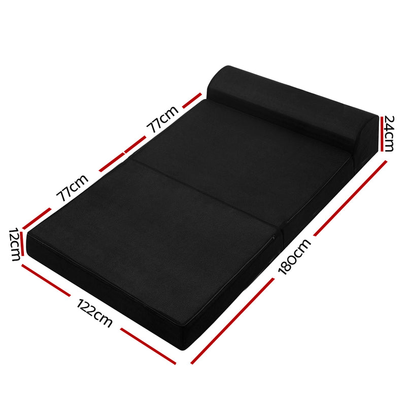 Danoz Direct - Giselle Bedding Foldable Mattress Folding Foam Bed Mat Double Black
