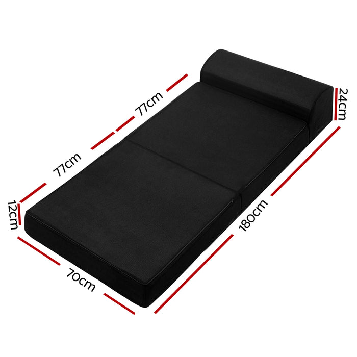 Danoz Direct Giselle Bedding Foldable Mattress Folding Foam Bed Mat Black
