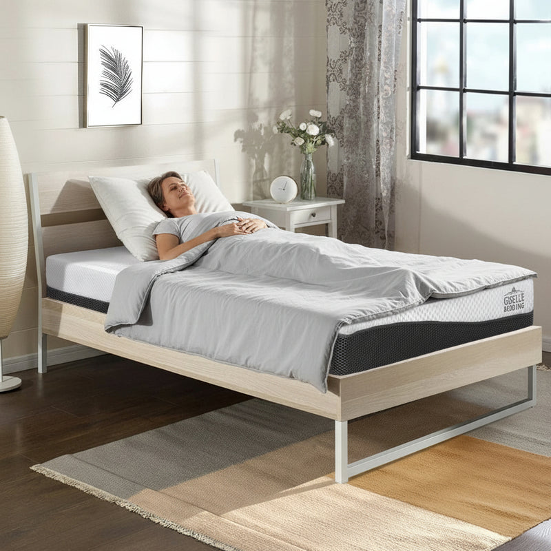 Danoz Beds - Giselle Bedding Memory Foam Mattress Bed Cool Gel Non Spring 21cm Single size.