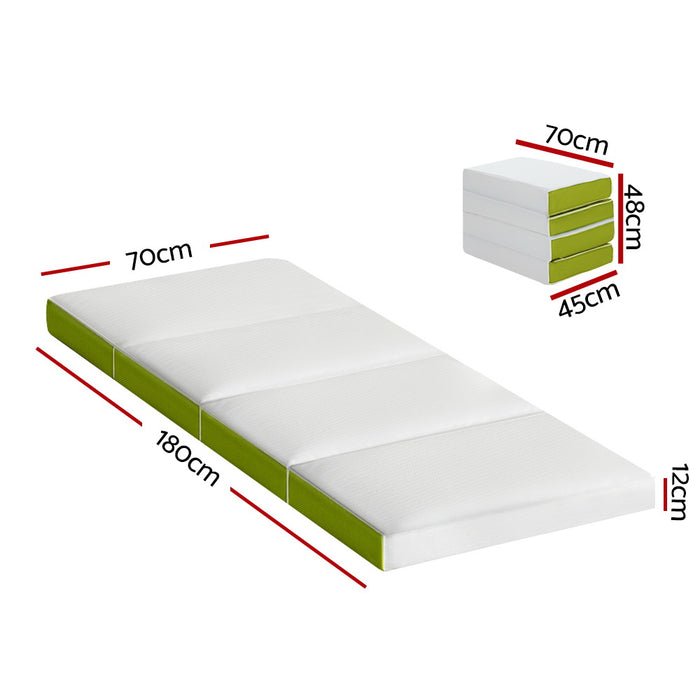 Easily transform any space into a cozy sleeping area with Danoz Direct Giselle Bedding Foldable Mattress Single Green