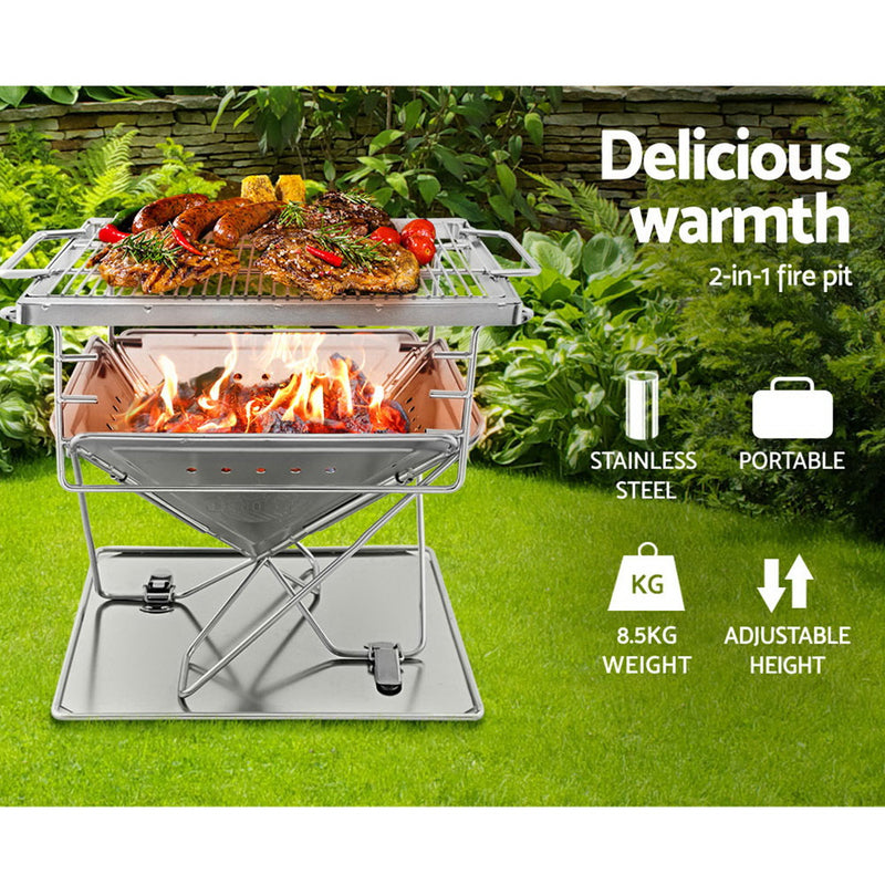 Danoz Outdoors - Grillz Fire Pit BBQ Grill with Carry Bag Camping - Super Deal