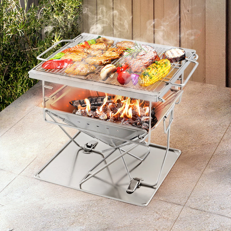 Danoz Outdoors - Grillz Fire Pit BBQ Grill with Carry Bag Camping - Super Deal