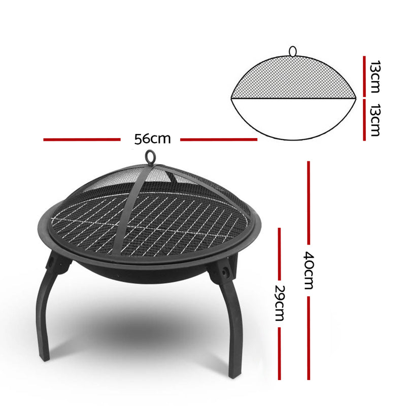 Danoz Cooking 🥘 Fire Pit BBQ Charcoal Smoker Portable Outdoor Camping Pits Patio Fireplace 22"