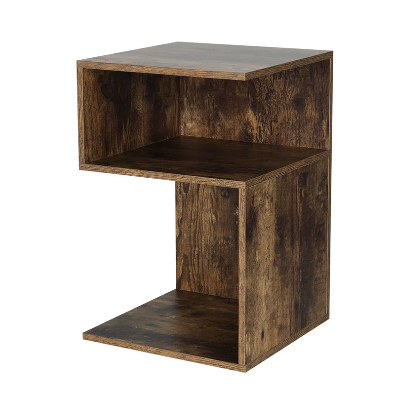 Danoz Furniture - Artiss Bedside Table Shelves! Featuring ample storage space and a stylish rustic oak finish