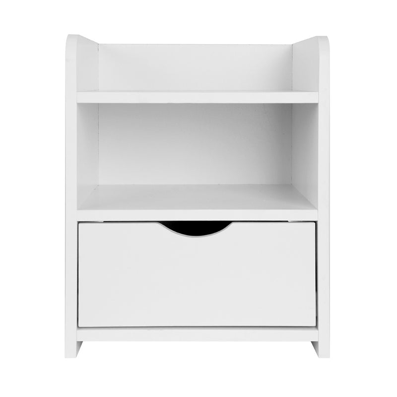 Danoz Bedrooms 🛏️ Artiss Bedside Table 1 Drawer with Shelf - FARA White - Incl. Postage