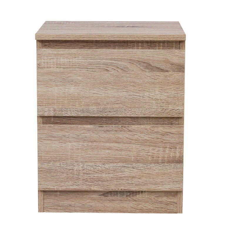 Danoz Bedrooms 🛏️ Artiss Bedside Table 2 Drawers - PEPE Oak - Incl. Delivery