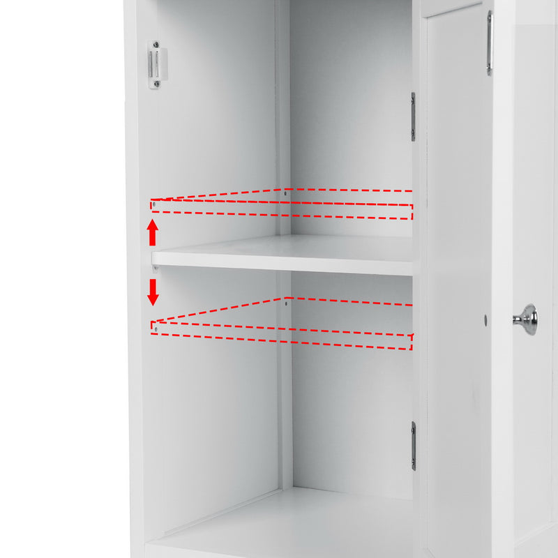 Danoz Direct - Artiss Bathroom Cabinet Storage 161cm White Rattan Tallboy Toilet Cupboard