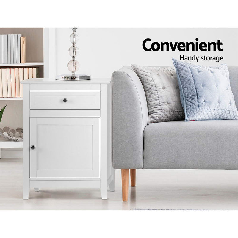 Danoz Bedrooms 🛏️ Artiss Bedside Tables Big Storage Drawers Cabinet Nightstand Lamp Chest White - Incl. Postage