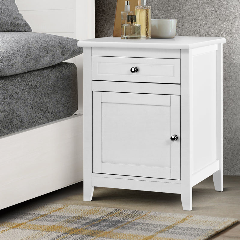 Danoz Bedrooms 🛏️ Artiss Bedside Tables Big Storage Drawers Cabinet Nightstand Lamp Chest White - Incl. Postage