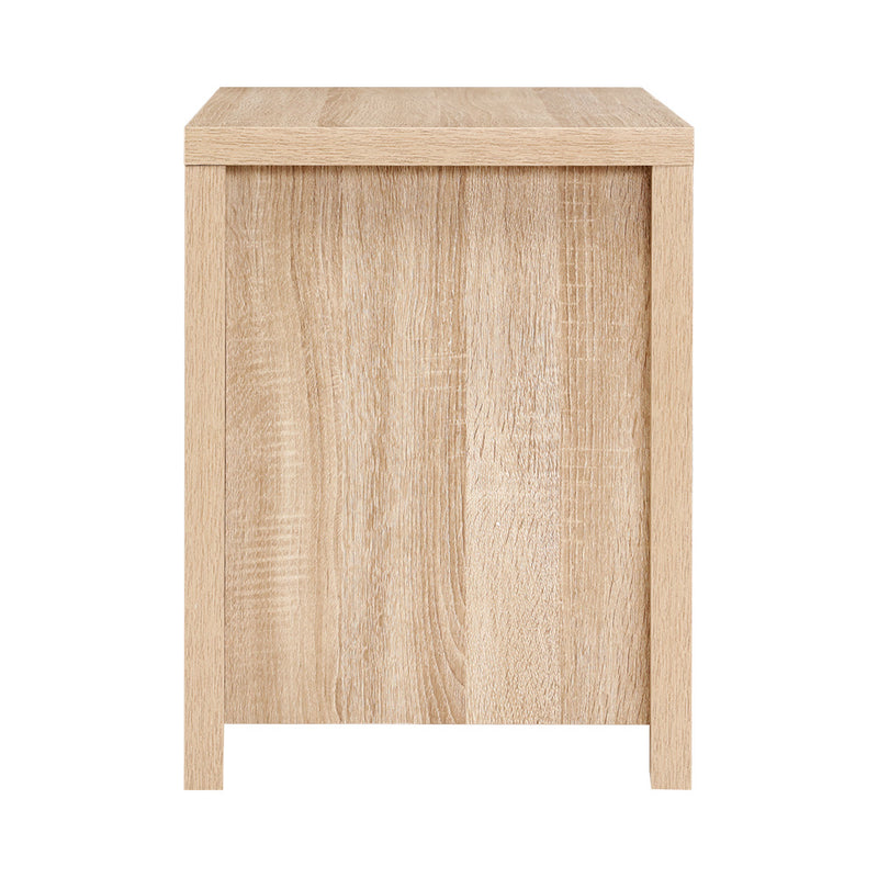 Danoz Bedrooms 🛏️ Artiss Bedside Table 2 Drawers - MAXI Pine - Incl. Delivery
