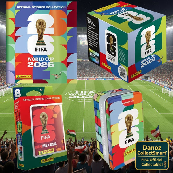 FIFA World Cup 2026 sticker collection packaging on a white background