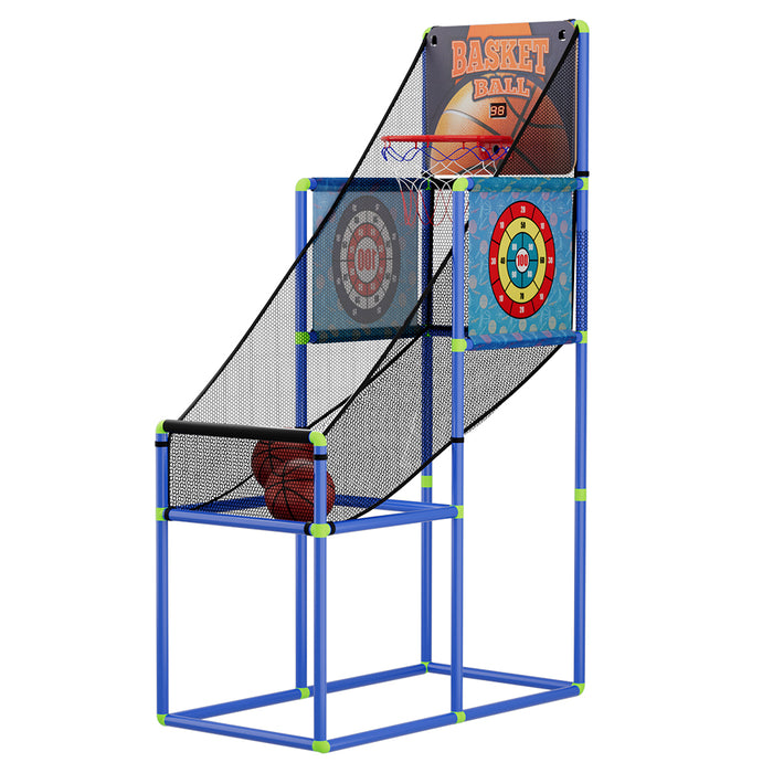 Danoz Sports - Basketball Arcade Game Electronic Scorer 3 Games Adjustable Kids Blue - Incl. Delivery