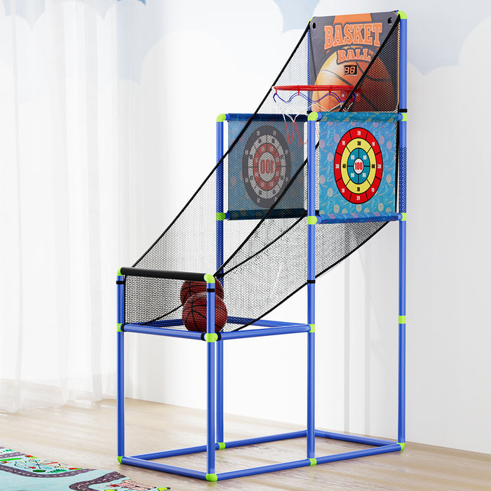 Danoz Sports - Basketball Arcade Game Electronic Scorer 3 Games Adjustable Kids Blue - Incl. Delivery