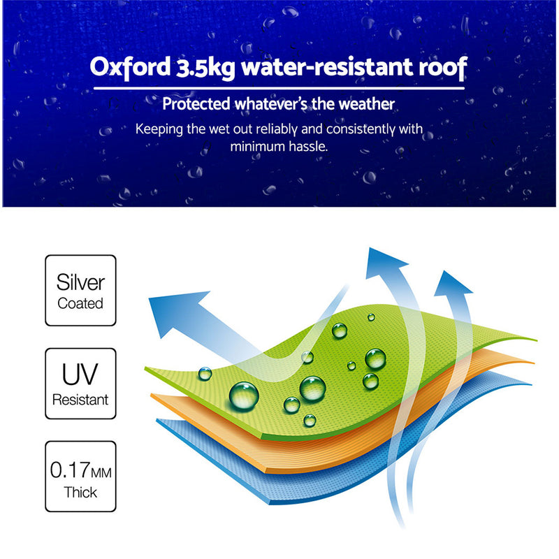 Danoz Camping ⛺ Instahut Gazebo 3x3 Pop Up Marquee Folding Tent Wedding Gazebos Camping Outdoor Shade Canopy Blue