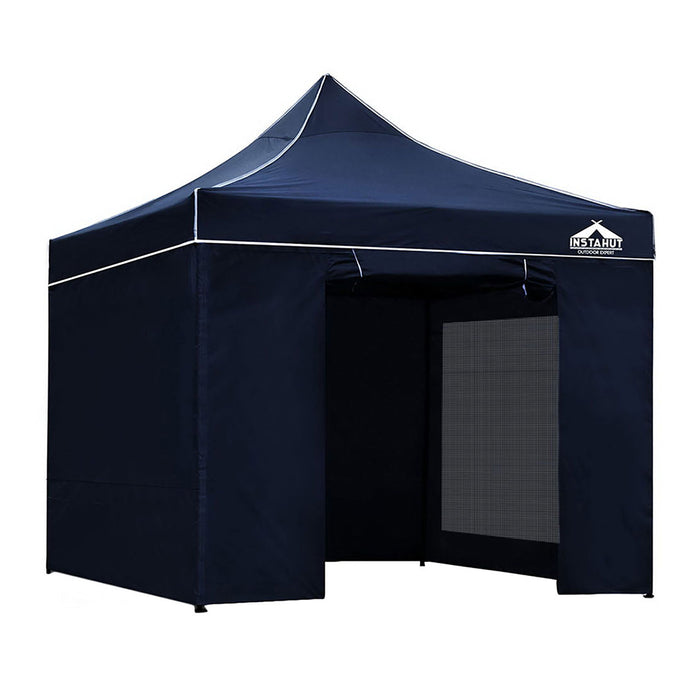 Danoz Outdoors - Instahut Gazebo Pop Up Marquee 3x3 Folding Tent Gazebos Camping 500D Oxford Navy