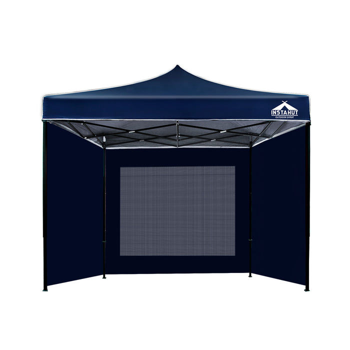 Danoz Outdoors - Instahut Gazebo Pop Up Marquee 3x3 Folding Tent Gazebos Camping 500D Oxford Navy