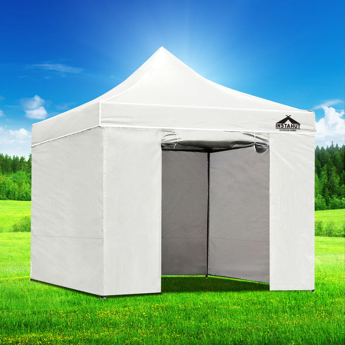 Danoz Outdoors ⛺ Instahut Gazebo 3x3 Pop Up Marquee Folding Tent Wedding Gazebos Camping Outdoor Shade Canopy White