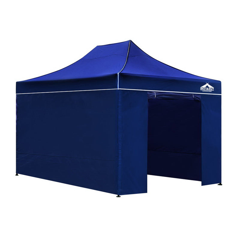 Danoz Direct - Instahut Gazebo 3x4.5 Pop Up Marquee Folding Tent Wedding Gazebos Camping Outdoor Shade Canopy Blue
