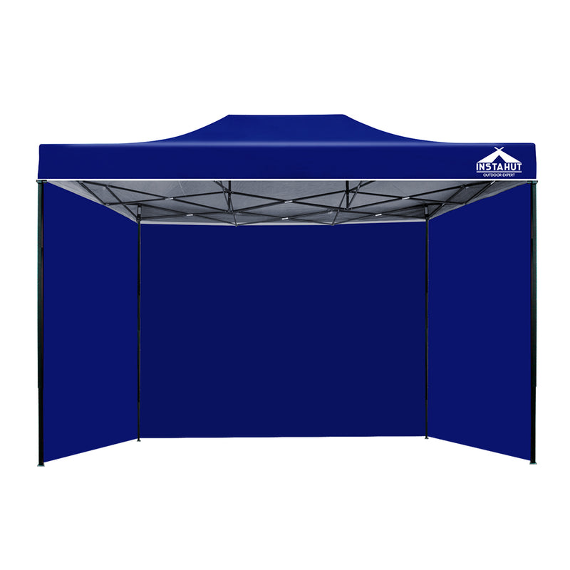 Danoz Direct - Instahut Gazebo 3x4.5 Pop Up Marquee Folding Tent Wedding Gazebos Camping Outdoor Shade Canopy Blue