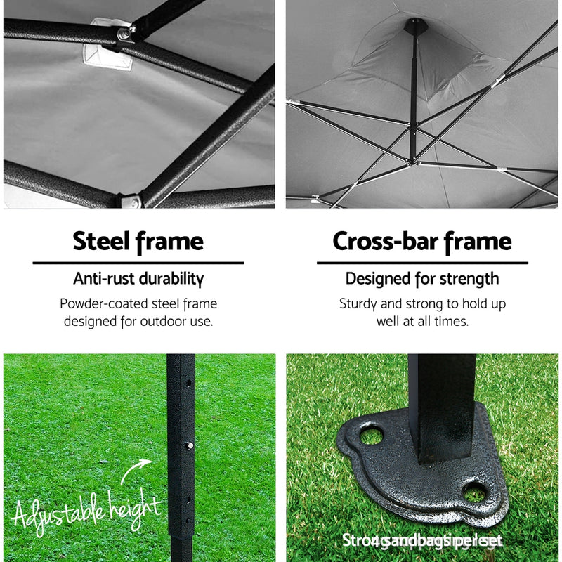 Danoz Direct - Instahut Gazebo 3x4.5 Pop Up Marquee Folding Tent Wedding Gazebos Camping Outdoor Shade Canopy Blue