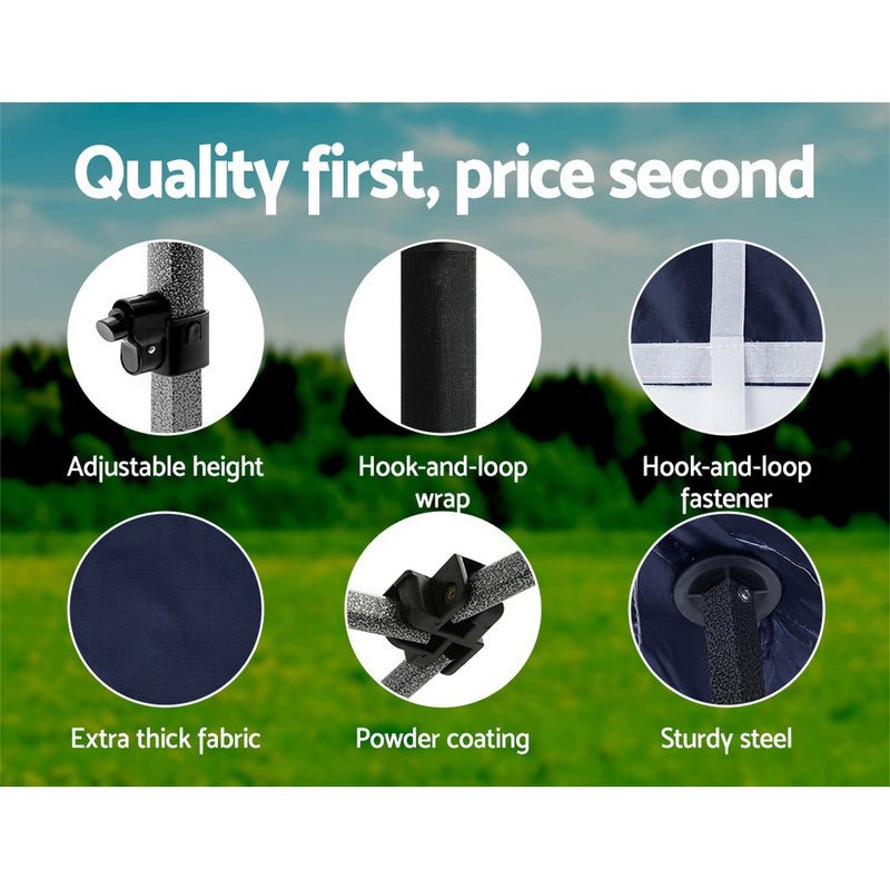 Danoz Outdoors ⛺ Instahut Gazebo 3x4.5 Pop Up Marquee Folding Tent Wedding Gazebos Camping Outdoor Shade Canopy Navy