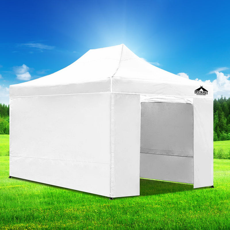 Danoz Direct - Instahut Gazebo 3x4.5 Pop Up Marquee Folding Tent Wedding Gazebos Camping Outdoor Shade Canopy White