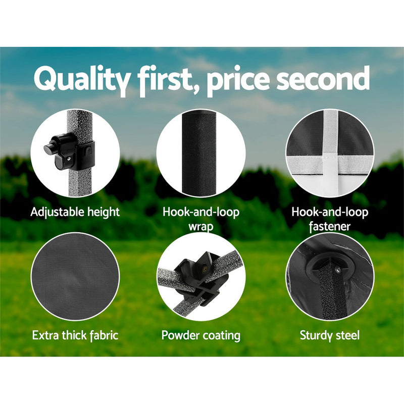 Danoz Direct - Instahut Gazebo 3x6 Pop Up Marquee Folding Tent Wedding Gazebos Camping Outdoor Shade Canopy Black