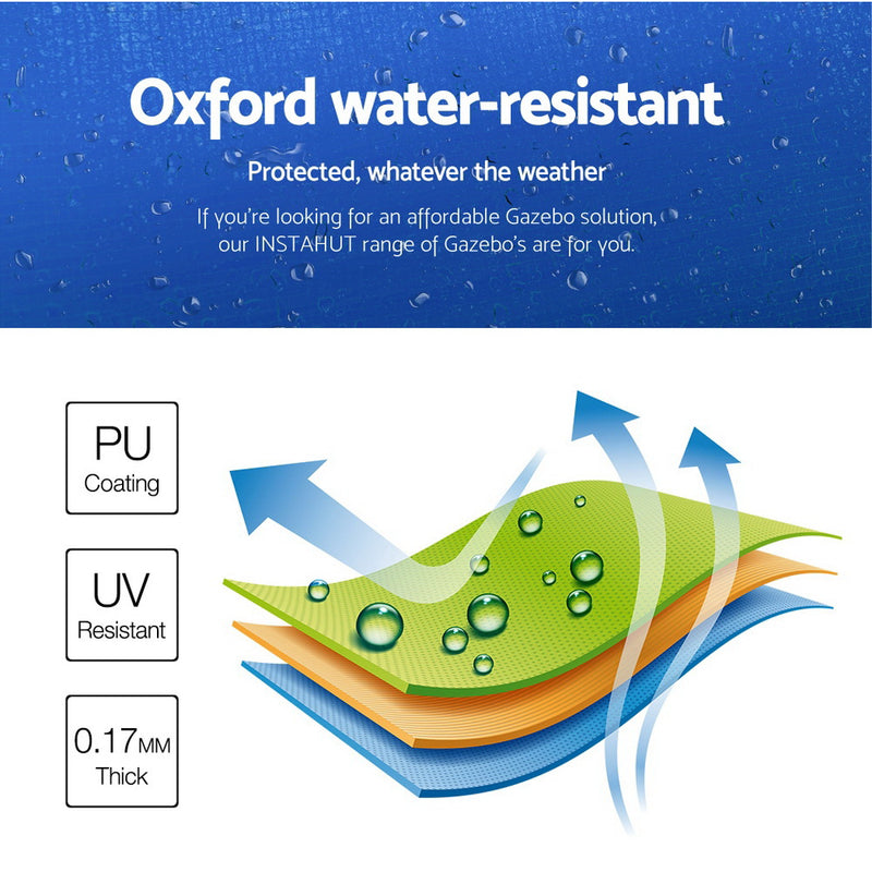 Danoz Outdoors ⛺ Instahut Gazebo 3x6 Pop Up Marquee Folding Tent Wedding Gazebos Camping Outdoor Shade Canopy Blue