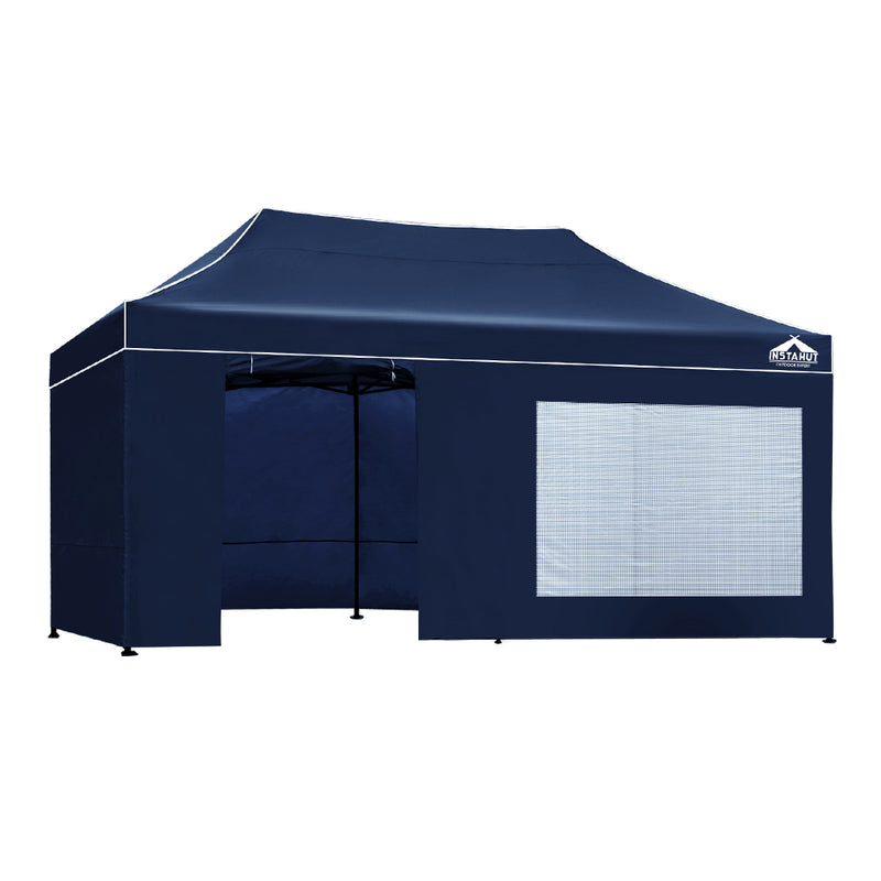 Danoz Outdoors - Instahut Gazebo Pop Up Marquee 3x6 Folding Tent Gazebos Camping 500D Oxford Navy