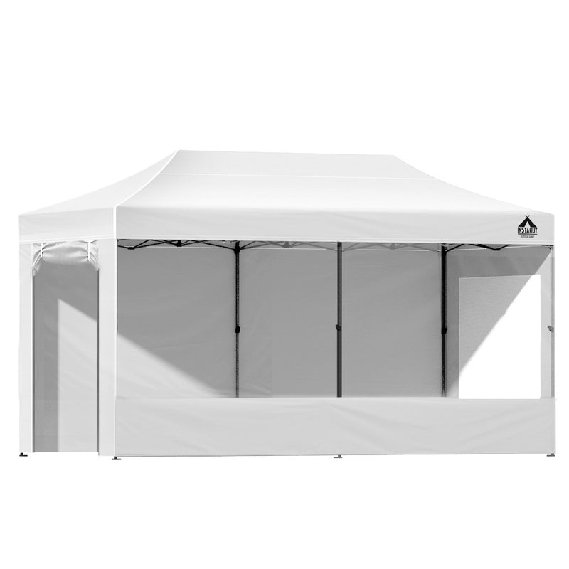 Danoz Direct - Instahut Gazebo 3x6 Pop Up Marquee Folding Tent Wedding Gazebos Camping Outdoor Shade Canopy White