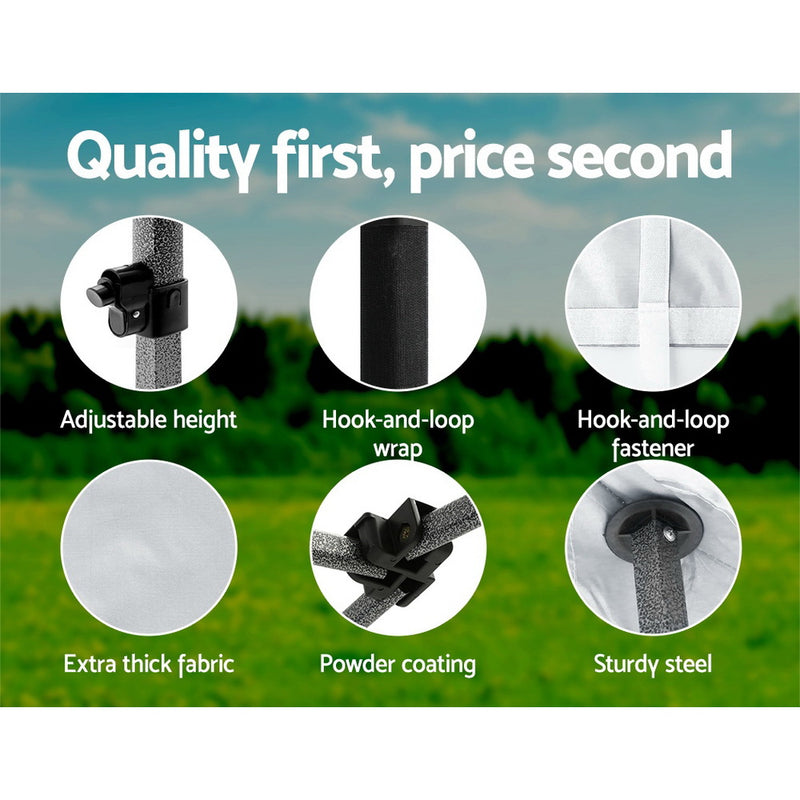 Danoz Direct - Instahut Gazebo 3x6 Pop Up Marquee Folding Tent Wedding Gazebos Camping Outdoor Shade Canopy White