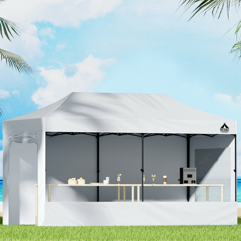 Danoz Direct - Instahut Gazebo 3x6 Pop Up Marquee Folding Tent Wedding Gazebos Camping Outdoor Shade Canopy White