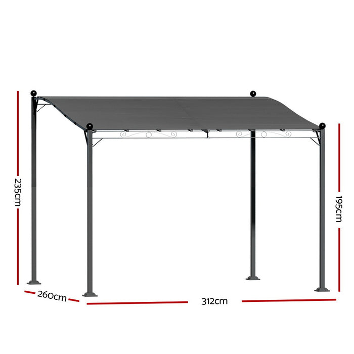 Danoz Outdoors - Instahut Gazebo Marquee 3m Outdoor Event Wedding Tent Camping Party Shade Iron Art Canopy Grey