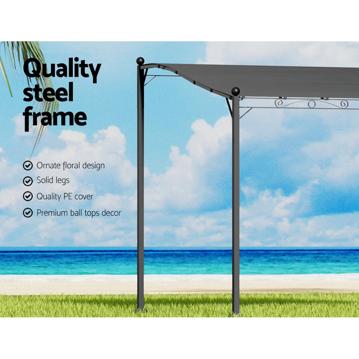 Danoz Outdoors - Instahut Gazebo Marquee 3m Outdoor Event Wedding Tent Camping Party Shade Iron Art Canopy Grey