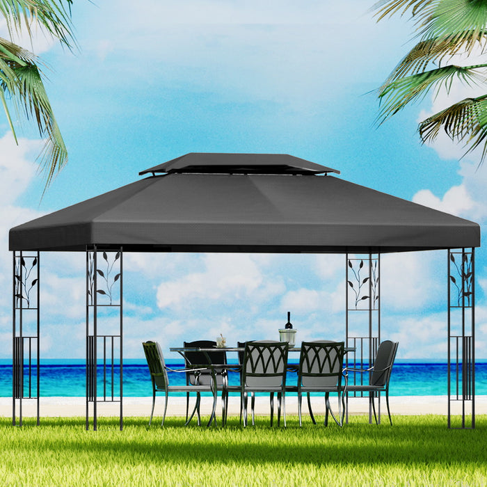 Danoz Outdoors - Instahut Gazebo 4x3m Marquee Outdoor Wedding Party Event Tent Home Iron Art Shade Grey