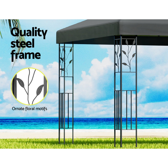 Danoz Outdoors - Instahut Gazebo 4x3m Marquee Outdoor Wedding Party Event Tent Home Iron Art Shade Grey