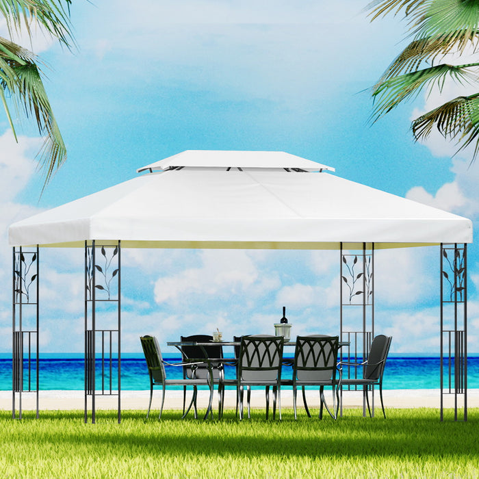 Danoz Outdoors - Instahut Gazebo 4x3m Marquee Outdoor Wedding Party Event Tent Home Iron Art Shade White