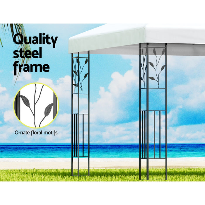 Danoz Outdoors - Instahut Gazebo 4x3m Marquee Outdoor Wedding Party Event Tent Home Iron Art Shade White